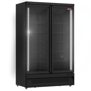 New Air - 49" Black Glass Door Refrigerator - NGR-49-HB